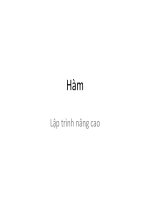 Bài giảng Lập trình nâng cao - Chương 4: Hàm