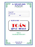 ĐỀ THI TOÁN 12 HỌC KÌ 2 CÓ ĐÁP ÁN