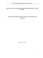 BỒI DƯỠNG HSG MÔN SINH HỌC  Chuyên đề: MỘT SỐ PHƯƠNG PHÁP GIẢI BÀI TẬP DI TRUYỀN HỌC QUẦN THỂ