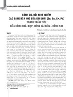 Đánh giá rủi ro ô nhiễm các dạng hóa học của kim loại (Zn, Cu, Cr, Pb) trong trầm tích cửa sông Soài Rạp, sông Sài Gòn - Đồng Nai