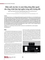 Hiệu suất của bảo vệ catot bằng dòng điện ngoài cho công trình kim loại ngầm trong môi trường đất