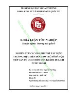 NGHIÊN cứu các GIẢI PHÁP để xây DỰNG THƯƠNG HIỆU điểm đến CHO THỦ đô hà nội TIẾP cận từ QUAN điểm của KHÁCH DU LỊCH nước NGOÀI 