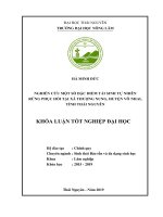 Nghiên cứu một số đặc điểm tái sinh tự nhiên rừng phục hồi tại xã thượng nung, huyện võ nhai, tỉnh thái nguyên 