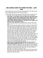 ĐỀ CƯƠNG KINH tế CHÍNH TRỊ mác