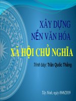 Bài giảng Xây dựng nền văn hóa xã hội chủ nghĩa