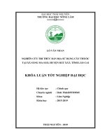 Nghiên cứu tri thức bản địa sử dụng cây thuốc tại xã sàng ma sáo, huyện bát xát, tỉnh lào cai 