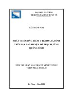 Phát triển bảo hiểm y tế hộ gia đình trên địa bàn huyện bố trạch, tỉnh quảng bình 