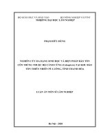 Nghiên cứu đa dạng sinh học và biện pháp bảo tồn côn trùng thuộc bộ cánh cứng (coleoptera) tại khu bảo tồn thiên nhiên pù luông, tỉnh thanh hóa 