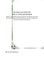 Tư tưởng Hồ Chí Minh về đạo đức. Nội dung học tập và làm theo tấm gương đạo đức Hồ Chí Minh của sinh viên trong giai đoạn hiện nay