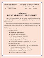 Thông báo dọn dẹp vệ sinh văn phòng  Mẫu 2