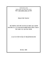 Hệ Thống Chỉ Tiêu Đánh Giá Hiệu Quả Kinh Doanh Của Doanh Nghiệp Khai Thác Than - TKV