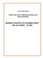 LUẬN văn THẠC sĩ CHIẾN lược PHÁT TRIỂN KINH DOANH của sơn ALPHANAM 