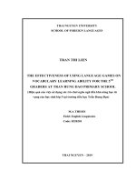 THE EFFECTIVENESS OF USING LANGUAGE GAMES ON VOCABULARY LEARNING ABILITY FOR THE 5TH GRADERS AT TRAN HUNG DAO PRIMARY SCHOOL 
