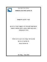 Quản lý nhà nước về vốn hỗ trợ phát triển chính thức (ODA) trên địa bàn tỉnh kon tum 