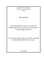 Phát triển dịch vụ cho vay nguồn vốn tín dụng quốc tế tại ngân hàng TMCP đầu tư và phát triển việt nam 