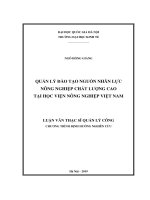 Quản lý đào tạo nguồn nhân lực nông nghiệp chất lượng cao tại học viện nông nghiệp việt nam 