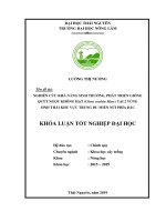 Nghiên cứu khả năng sinh trưởng, phát triển giống quýt ngọt không hạt (citrus unshiu marc) tại 2 vùng sinh thái khu vực trung du miền núi phía bắc 