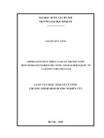 Chính sách phát triển và quản trị nhà nước đối với doanh nghiệp nhà nước kinh nghiệm quốc tế và hàm ý đối với việt nam 