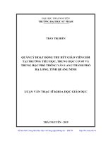 Quản lý hoạt động thu hút giáo viên giỏi tại trường tiểu học, trung học cơ sở và trung học phổ thông văn lang thành phố hạ long, tỉnh quảng ninh 