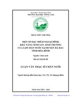 Một số đặc điểm ngoại hình, khả năng sinh sản, sinh trưởng của lợn mán nuôi tại huyện đà bắc tỉnh hòa bình 