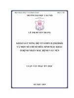 luận văn thạc sĩ khảo sát nồng độ vitamin d 25(oh)d và một số chỉ số hóa sinh máu khác ở bệnh nhân mắc bệnh vảy nến 