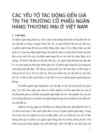 CÁC YẾU TỐ TÁC ĐỘNG ĐẾN GIÁ TRỊ THỊ TRƯỜNG CỔ PHIẾU NGÂN HÀNG THƯƠNG MẠI Ở VIỆT NAM