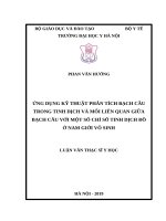 luận văn thạc sĩ ứng dụng kỹ thuật phân tích bạch cầu trong tinh dịch và mối liên quan giữa bạch cầu với một số chỉ số tinh dịch đồ ở nam giới vô sinh 