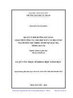 Quản lý bồi dưỡng kỹ năng giao tiếp công vụ cho đội ngũ cán bộ cơ sở người dân tộc thiểu số huyện Bắc Hà, tỉnh Lào Cai (Luận văn thạc sĩ)