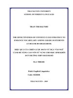 The effectiveness of context clue strategy to enhance students’ vocabulary among grade 10that hoanh bo high school 