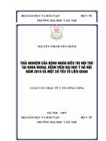 luận văn thạc sĩ trải nghiệm của bệnh nhân điều trị nội trú tại khoa ngoại, bệnh viện đại học y hà nội năm 2018 và một số yếu tố liên quan 