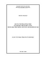 Quản lý kế hoạch dạy học tại trường trung học cơ sở   trung học phổ thông newton, thành phố hà nội 