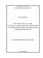PHÁT TRIỂN NĂNG LỰC TỰ HỌC VÀ NĂNG LỰC VẬN DỤNG KIẾN THỨC CHO SINH VIÊN CÁC TRƢỜNG ĐẠI HỌC NÔNG LÂM THÔNG QUA HỌC PHẦN HÓA HỌC PHÂN TÍCH