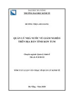 Quản lý nhà nước về giảm nghèo trên địa bàn tỉnh kon tum 