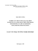 Nghiên cứu mối tương quan đa hình di truyền của gene POU1F1 đến tính trạng sinh trưởng của dê nản định hóa bằng phương pháp PCR   RFLP 