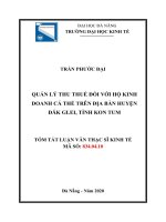 Quản lý thu thuế đối với hộ kinh doanh cá thể trên địa bàn huyện đăk glei, tỉnh kon tum 