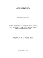 Nghiên cứu đa dạng cây thuốc trong một số kiểu thảm thực vật ở xã cúc đường, huyện võ nhai, tỉnh thái nguyên 