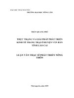 Thực trạng và giải pháp phát triển kinh tế trang trại ở huyện văn bàn tỉnh lào cai 