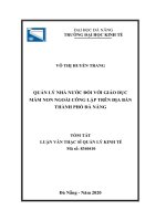 Quản lý nhà nước đối với giáo dục mầm non ngoài công lập trên địa bàn thành phố đà nẵng 