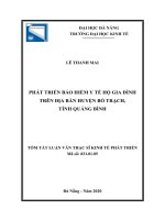 Phát triển bảo hiểm y tế hộ gia đình trên địa bàn huyện bố trạch, tỉnh quảng bình 