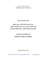Hiệu quả liên kết sản xuất theo chuỗi tại các làng nghề chè huyện định hóa, tỉnh thái nguyên 
