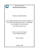 Quản trị rủi ro khách hàng doanh nghiệp tại ngân hàng liên doanh lào việt– chi nhánh savannakhet 