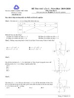 Đề thi thử THPTQG 2020 môn toán lần 1   THPT lương thế vinh 