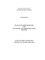 Từ ngữ về nghệ thuật rối cạn của người tày ở định hóa   thái nguyên 