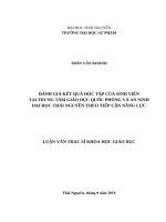 Đánh giá kết quả học tập của sinh viên tại trung tâm giáo dục quốc phòng và an ninh đại học thái nguyên theo tiếp cận năng lực 