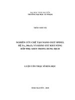 Nghiên cứu chế tạo nano oxit spinel hệ fe3 xmnxo4 và khảo sát khả năng hấp phụ asen trong dung dịch 