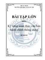 BTL môn soạn thảo văn bản hành chính thông dung