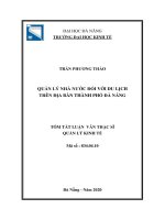 Quản lý nhà nước đối với du lịch trên địa bàn thành phố đà nẵng 