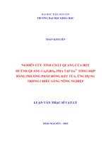 Nghiên cứu tính chất quang của bột huỳnh quang Ca6P5BO20 pha tạp eu2+ tổng hợp bằng phương pháp đồng kết tủa, ứng dụng trong chiếu sáng nông nghiệp 