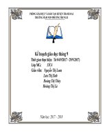 Kế hoạch giáo dục tháng 09 lứa tuổi Mẫu giáo bé