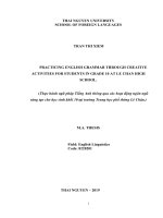 Thực hành ngữ pháp tiếng anh thông qua các hoạt động ngôn ngữ sáng tạo cho học sinh khối 10 tại trường trung học phổ thông lê chân 